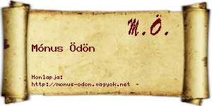 Mónus Ödön névjegykártya